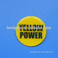 round shaped printed logo yellow power brand name plate